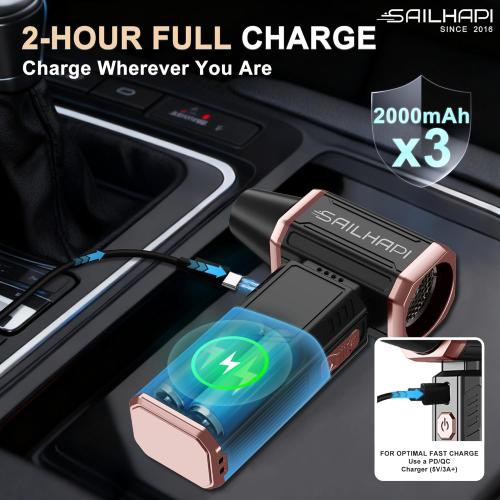 Electric Air Duster, 300000RPM High-Speed Cordless Blower for Barber with Variable Speed & Brushless Motor, Portable Mini Blower for Keyboard, PC, Computer, Replaces Canned Air, Gifts for Men