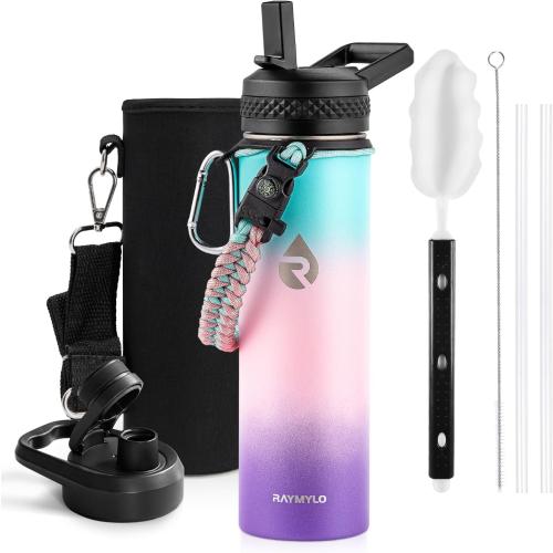 RAYMYLO Insulated Water Bottle 20 oz, Triple Wall Vacuum Stainless Steel