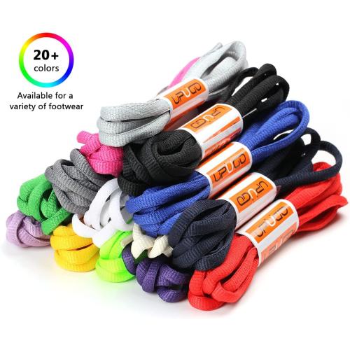 UpUGo 3 Pair Oval Shoe Laces, Half Round 1/4 Shoelaces for Athletic Running Sneakers Shoes Boot Strings