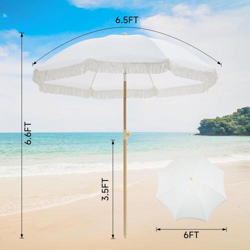Patio Umbrella with UPF 50  Protection, 8 Ribs, Push Button Tilt - Versatile Outdoor Shade for Garden, Courtyard, and Beach