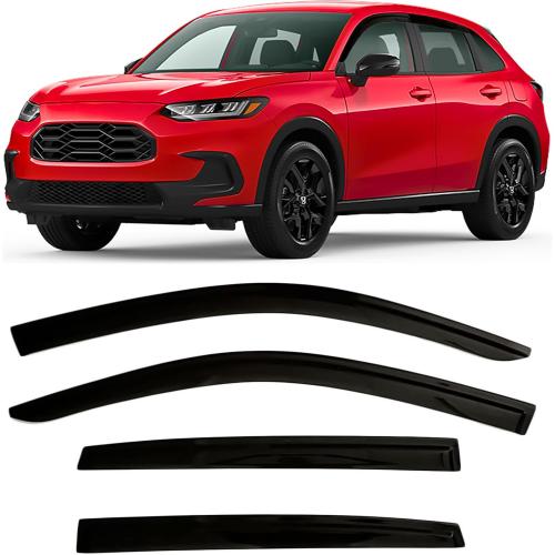 2023-2025 Tape-On Rain Guards for Honda HR-V Side Window Visor Deflectors LX EX-L Sport Smoke Tinted HRV Vent Shade Protectors 2024