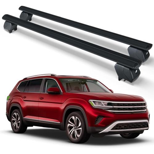 oof Rack Cross Bars Heavy Duty 300 LBS Compatible with 2017-2025 Volkswagen VW Atlas with Side Rails, Adjustable & Lockable Crossbars Cargo Carrier Rooftop Luggage
