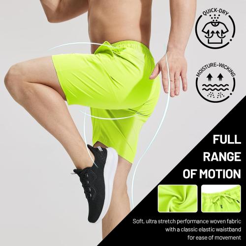 MIER Men's Workout Running Shorts 7 Inch Lightweight Athletic with Zipper Pockets No Liner Quick-Dry Gym Active Shorts size small