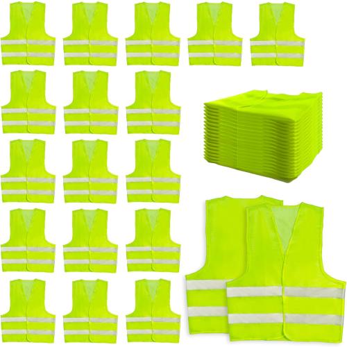 36 Pack High Visibility Safety Vest Bulk Reflective Mesh Security Vest with Silver Strip for Men Women