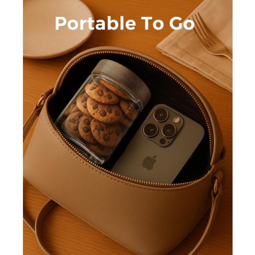 16oz 4 Pack Overnight Oats Containers with Lids, Glass Mason Jars with Acacia Wood Airtight Lids, Wide Mouth Meal Prep Storage Jars for Yogurt, Chia Pudding, Salad, Parfait, Snacks, Spice