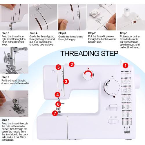 Multifunction Sewing Machines, Strong Motor with Enhanced Piercing Power, 59 Stitch Applications, Full Metal frame, Strong & Tough, with Foot Pedal, Storage Drawer, Accessory Kit