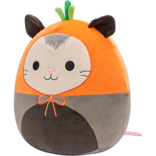 Squishmallows Original 12-Inch Luanne Grey Opossum with Carrot Hat - Official Jazwares Plush