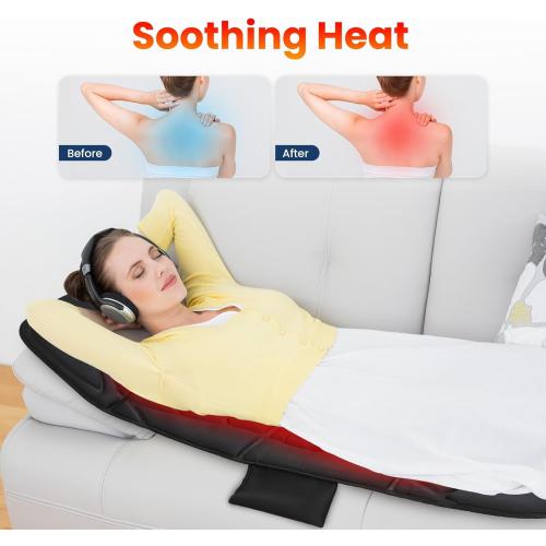 COMFIER Full Body Massage Mat with Heat, 10 Vibration Motors, 4 Heating Zones, 30-Minute Auto Shut-Off, Foldable Relaxation Pad for 3 Adjustable Intensity– Vibration Massage Only