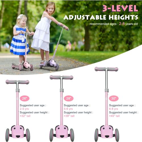 MOUNTALK Kids Scooter for Ages 1-12 Years, 3 Wheels Toddler Scooter for Children Age 1-3/3-5/5-8/8-12 Boys and Girls with Adjustable Heights and LED Wheels