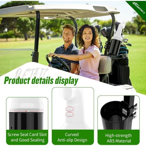 Golf Cart Sand Bottle with Holder No Drilling Required, Universal Golf Cart Sand Pots Fit Club Car, EZGO, Yamaha Models, Divot Filler Sand Bottle, Large Capacity and Easy to Install, 1PCS