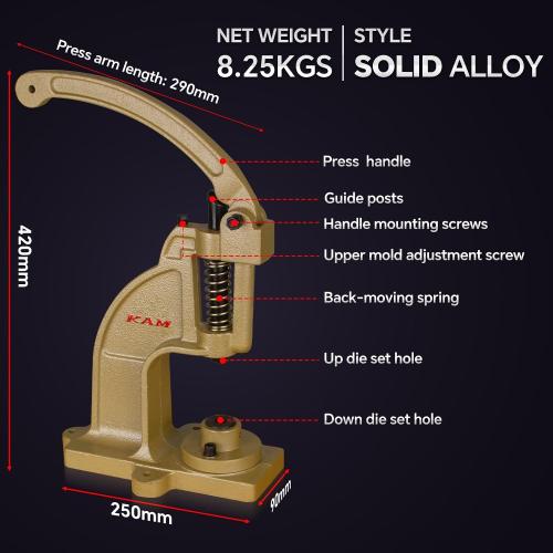 Upgraded Have Duty Hand Press Grommet kit with Eyelet Punch Tool kit.3 Dies and 1500 Pcs Grommets for Fabric tarps Curtains Paper Leather and Canvas.