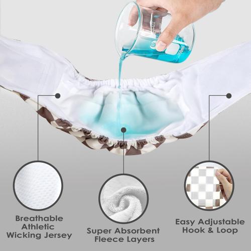 wegreeco Washable Male Dog Belly Band (Stylish Pattern)- Pack of 3 - Washable Male Dog Belly Wrap, Dog Diapers Male (Black, Grey, Dark Coffee Checkerboard, Medium)