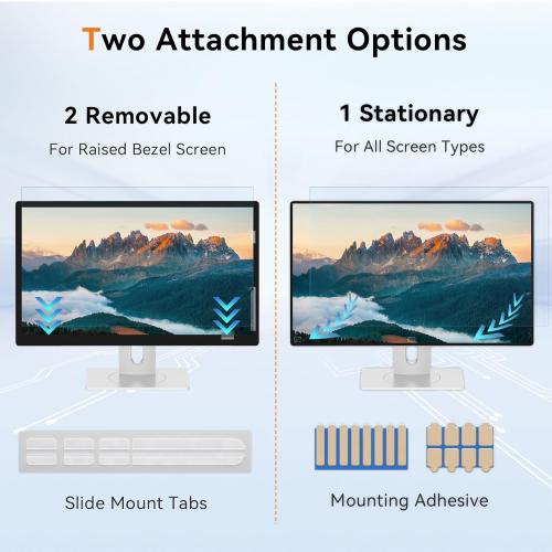 [2-Pack] 21.5 Inch Computer Blue Light Blocking Screen Protector for 16:9 Widescreen Monitor, Anti Glare Anti-UV Eye Protection Desktop PC LED Monitor Filter, Removable Anti-Scratch Screen Film 21in