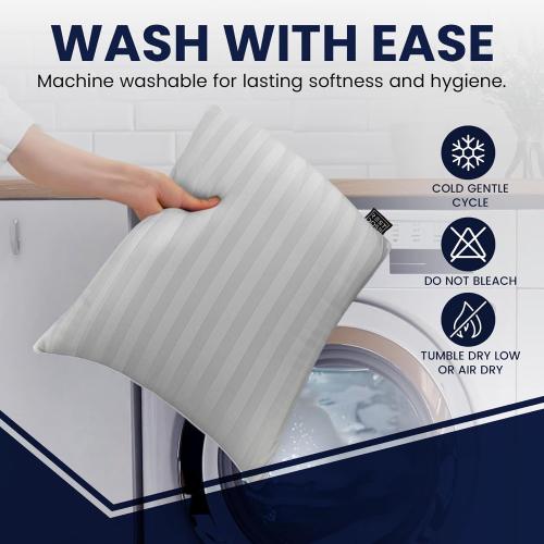 Bed Pillows for Sleeping, Set of 2 – Cooling, Hotel Quality with Soft Down Alternative Fill for Back, Stomach & Side Sleepers (King)