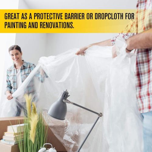 Aluf Plastics Clear All Purpose Poly Sheeting, Extra Strong, 4 mil, 20' x 100'