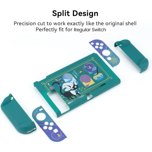 GeekShare Protective Case Compatible with Switch, Slim Shock-Absorption and Anti-Scratch Skin Cover - Alchemy Cat Design (for Regular Switch)