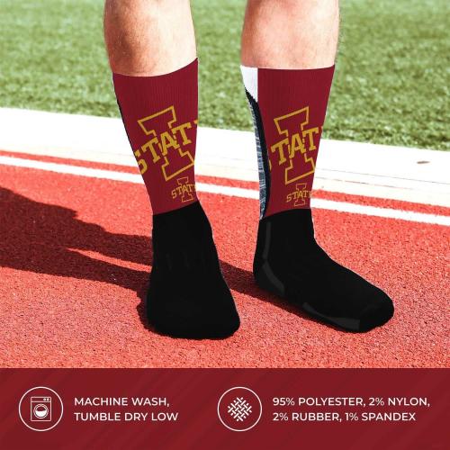 2 Pack Size LG For Bare Feet NCAA Adult State and University Crew Socks - Polyester blend - Unisex - High-performance socks provide