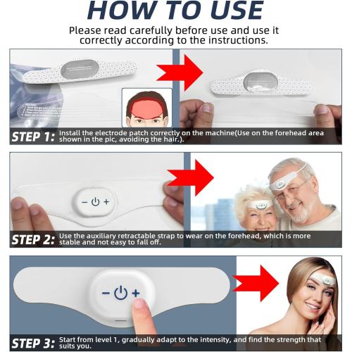 Electric Headache Migraine Relief Head Massager Rechargeable TENS Units Digital Pain Relieve Device Head Cap Prophylactic Treatment for Migraine Headband for Deep Relaxation and Stress Relief