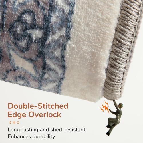 OPPODREAM Soft 10x14 Area Rugs, Washable Rugs 10x14 with Non Slip Backing, Low-Pile Faux Cashmere 10 x 14 Carpet, Black & Blue