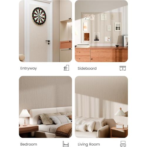 Bumusty Large Cork Board Alternative-48 x 36 Felt Bulletin Board Tiles, with 30 Pushpins, 70 Adhesive Tabs, 12-Pack Slat Wall Paneling, Cork Boards for Office Push Pin Board Felt Board-Oatmeal