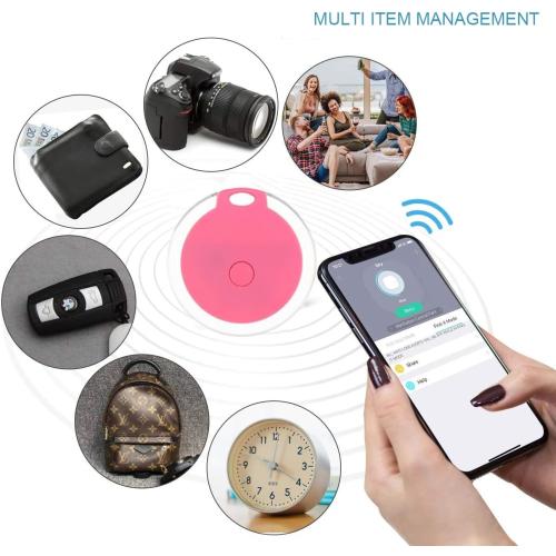 4 Pack Smart Key Finder Locator, GPS Tracking Device for Kids Pets Keychain Wallet Luggage Anti-Lost Tag Alarm Reminder Selfie Shutter APP Control Compatible iOS Android