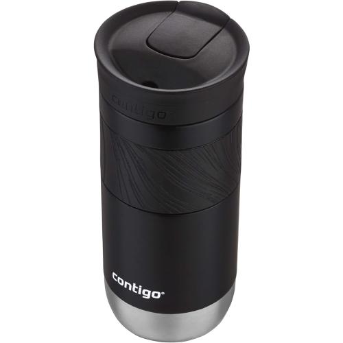 Contigo Byron Vacuum-Insulated Stainless Steel Travel Mug with Leak-Proof Lid Reusable Coffee Mug or Water Bottle BPA-Free 16oz Licorice Keeps Beverages Hot for 6 Hours or Cold for 12 Hours