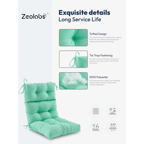 Outdoor High Back Chair Cushion,Water Resistant Tufted Adirondack Rocking Chair Cushion with Ties,Replacement Seat Cushion for Patio Furniture, dark blue