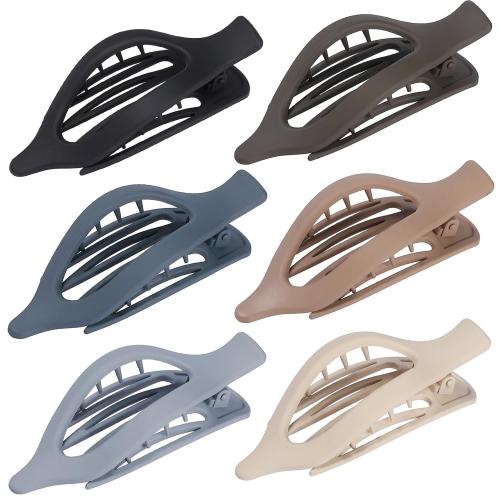 Flat Hair Clips for Women - 6 PCS French Flat Claw Clips Medium Hair Clips for Girls Large Hair Claw Clips for Thick or Thin Hair Strong Hold No Slip Hair Accessories for women (Brown Grey)