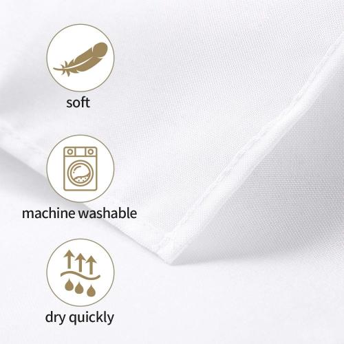 25pcs Polyester Cloth Napkins - 17 x 17 inch White Dinner Washable Napkins with Hemmed Edges for Restaurant/Wedding/Hotel(25,White)