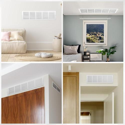 VOISEN Return Air Grille,Fits 30x8 Duct Opening,Steel Return Vent Cover, White Vent Cover Grill for Sidewall and Ceiling,HAVC Cold Air Return Vent Cover,Overall Size:31.8W X 9.8 (Little Damaged, see the picture)