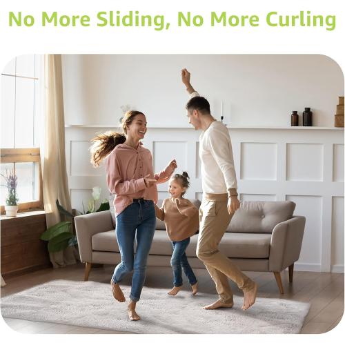 Rabenda 12 Pcs Rug Tape, Non Slip Rug Pads Grippers for Hardwood Floors and Tiles, Reusable Carpet Tape for Area Rugs, Double-Sided Adhesive Rug Stickers Keep Corners Flat (Black)