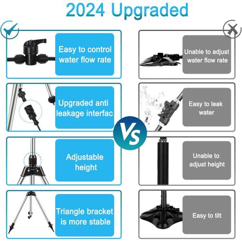 Standing Misters for Outside Patio, 2025 Misters for Outside Patio, Outdoor Adjustable Standing Mister with 32.8FT(10M) Water Supply Line, Mister Cooling System for Backyard,BBQ, Patio Cooling