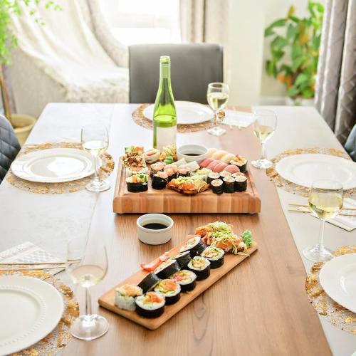 50 Pcs Disposable Gold Placemats 13 Inch Round Foil Mesh