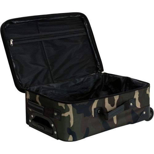Rockland Fashion Softside Upright Luggage Set,Expandable, Wheel, Telescopic Handle, Camouflage, 2-Piece (14/19)