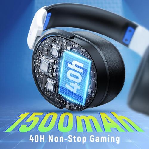 Wireless Gaming Headset for Ps5, Ps4, PC, Switch, 2.4GHz BT5.3 | Competition-Grade Pinpoint | 7.1 Surround Sound for Total Victory | Noise-Canceling Mic |1500mAh All-Day Marathon 40H Battery