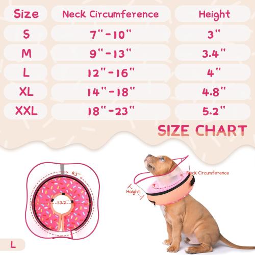 Supet Raised Inflatable Dog Cone Collar to Stop Licking, Soft Dog Cone Alternative After Surgery, Doggie Neck Donut Collar for Small Medium Large Dogs
