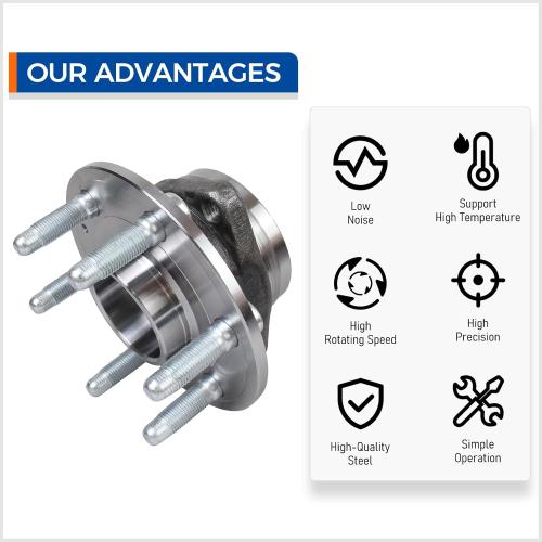 PAROD 513289 Front Rear Wheel Hub and Bearing Assembly Compatible with 2010-2016 Cadillac SRX, 2011 Saab 9-4X 6lugs w/ABS