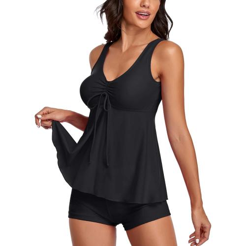 Size L...Modest Tankini Swimsuits for Women Two Piece Bathing Suits Floral Print Tank Top with Boyshorts