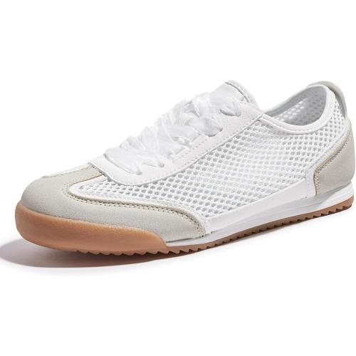 Size 6 LUCKY STEP Women's Mesh Casual Fashion Sneakers Retro Breathable Walking Shoes Lightweight Classic Tennis Trainers
