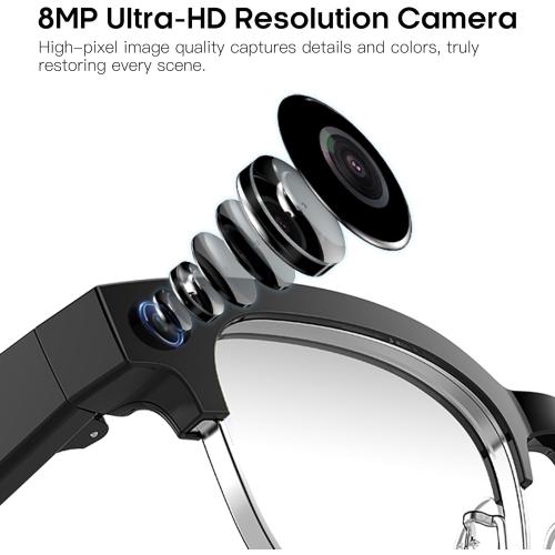 AI Smart Glasses with Camera,  Photo/Video, Anti-Shake Recording, Music & Bluetooth Calling, Real-Time Translation
