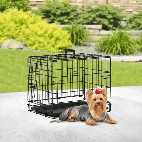 BestPet | Dog Crate | 18 | Black | Foldable Metal Kennel with Double Doors, Secure Slide-Bolt Latches, Leakproof Tray | Portable Dog Cage for Small Breeds | for Travel, Indoor & Outdoor Use