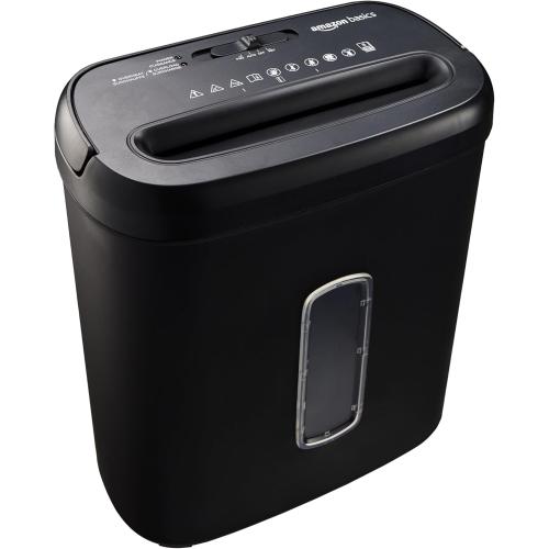 Amazon Basics 8-Sheet Cross Cut Paper Shredder and Credit Card Shredder - Black