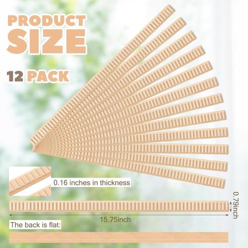 Nuanchu 12 Pcs Unfinished 3D Wood Trim Decor, Wavy, 20mm