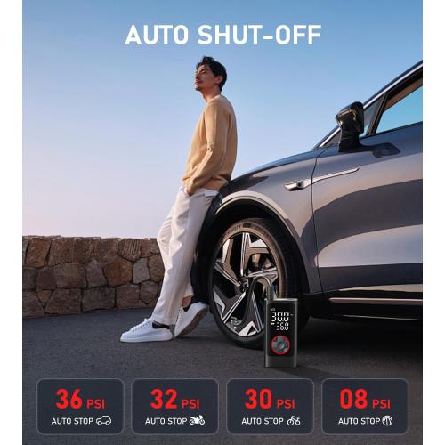 Tire Inflator Portable Air Compressor, 150PSI Cordless Air Pump for Car Tires, Bike Tire Pump with Pressure Gauge, Auto Shut Off, LED Light for Car Motorcycle Bicycle