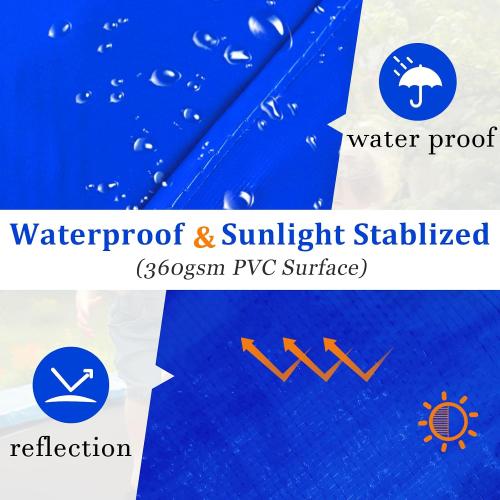 BLUE 12FT 14FT 15FT Trampoline Pad Replacement Upgraded Trampoline Spring Cover, 16FT Foam Trampoline Safety Padding Round, Waterproof Tear-Resistant, No Holes for Pole