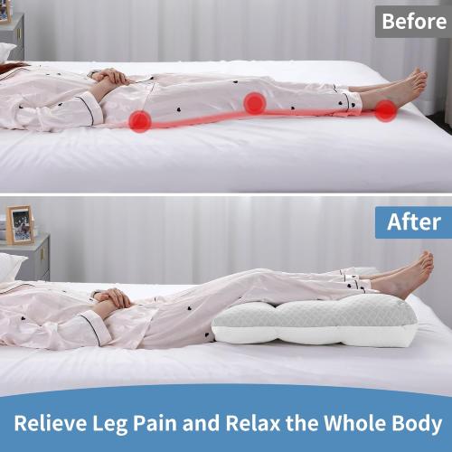 MABOZOO Leg Elevation Pillows, Triangle Height Adjustable Knee Wedge Pillow Bed Wedge for Sleeping, Leg Wedges for Knee Support, Leg Elevation, Knee Hip Back Pain Relief(Gray, 23 * 23 * 6 in)