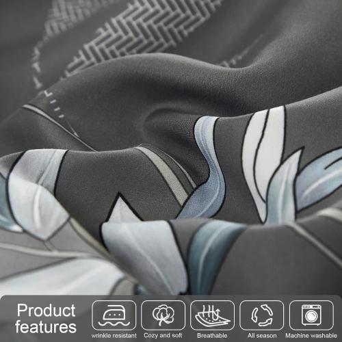 Comforter Set King Size - 7 Pieces Bed in a Bag, Bedding Set, Soft Lightweight Grey Comforter Sets with Sheets and Pillows (Grey,King)