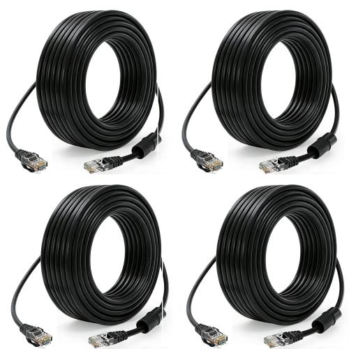 Cat 6 Ethernet Cableft,PoE Cable High Speed 10Gbps LAN RJ45 Network Cable LAN Cable 100ft for Indoor IP Camera Cable Router, VoIP Internet Cable 30m Long ethernet Cable 85ft Black 1PCS