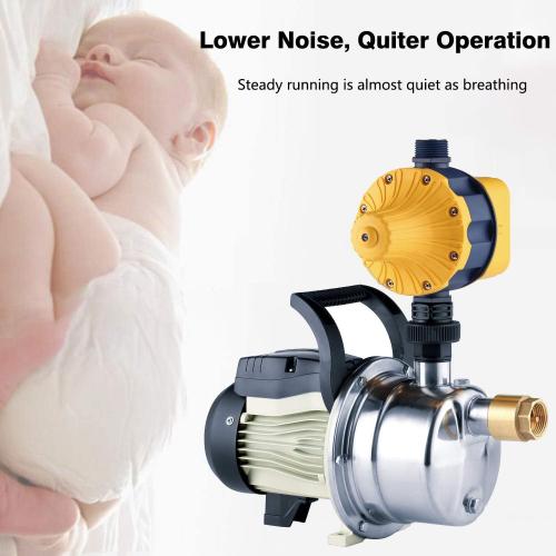 3/4HP water pressure booster pump with Smart Controller for whole house，Self-priming Jet Transfer Pump Pressure Switch Automatic System 110v AC for Lawn Garden Sprinkler Irrigation