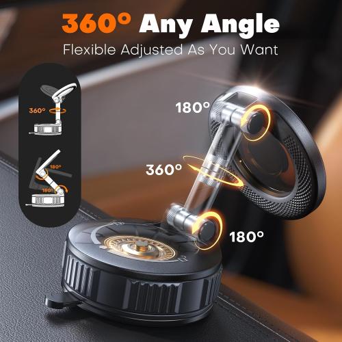 Magnetic Phone Holder for Car [98  LB Strongest Suction & 2800gf Strongest Magnetic] 360° Adjustable Car Phone Holder for Magsafe Phone Holders for Your Car for iPhone 17 Pro Max 16 15 14 13 12 Plus